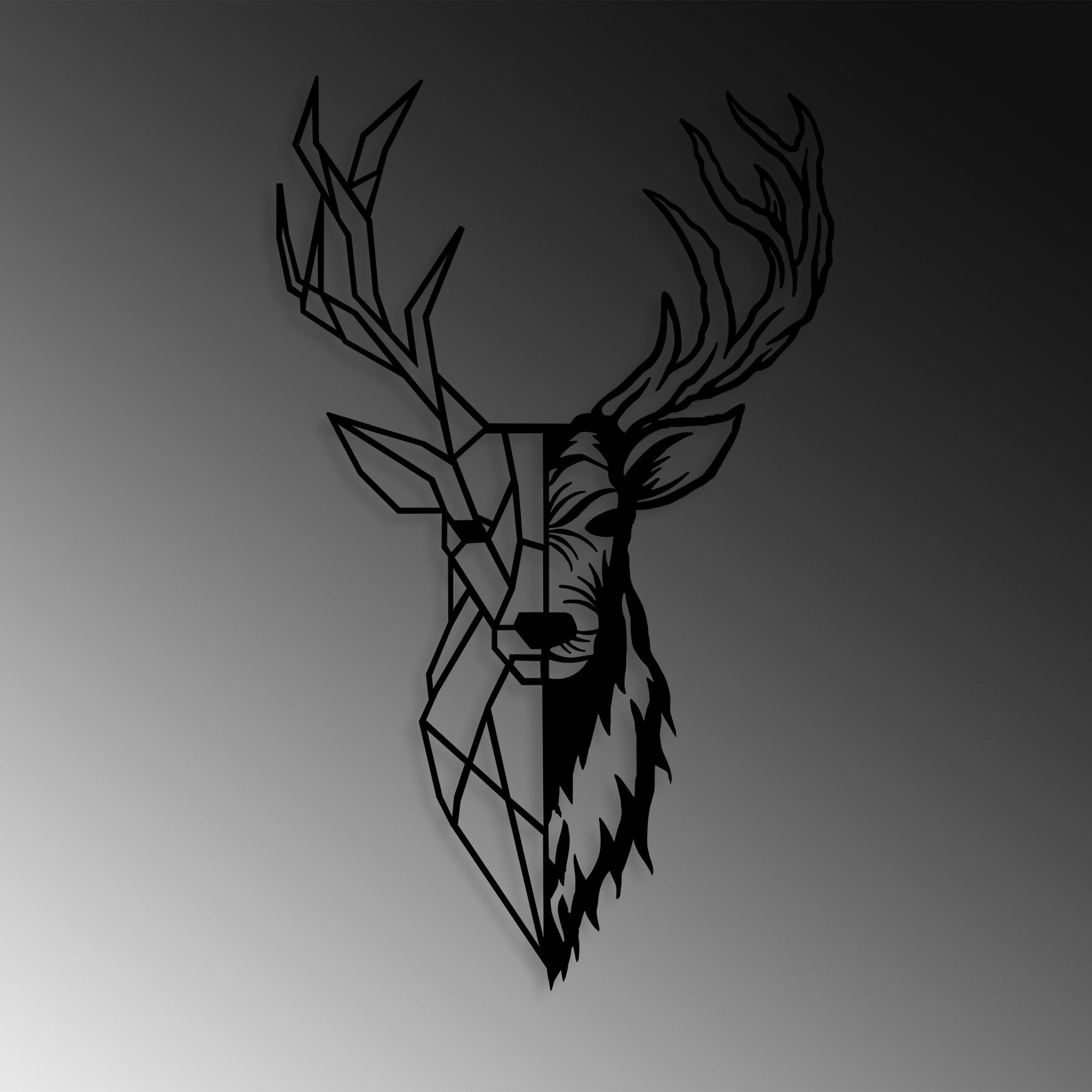 Decorative Metal Wall Accessory Red Deer 2 Black 891TNL2355 4