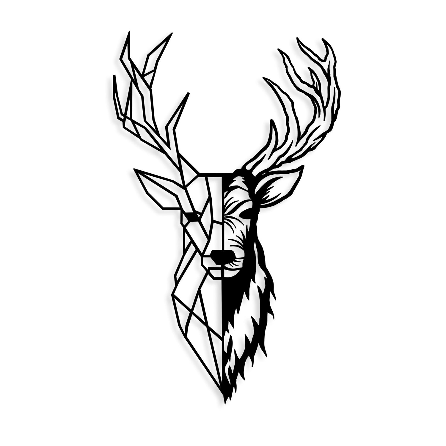 Decorative Metal Wall Accessory Red Deer 2 Black 891TNL2355 5