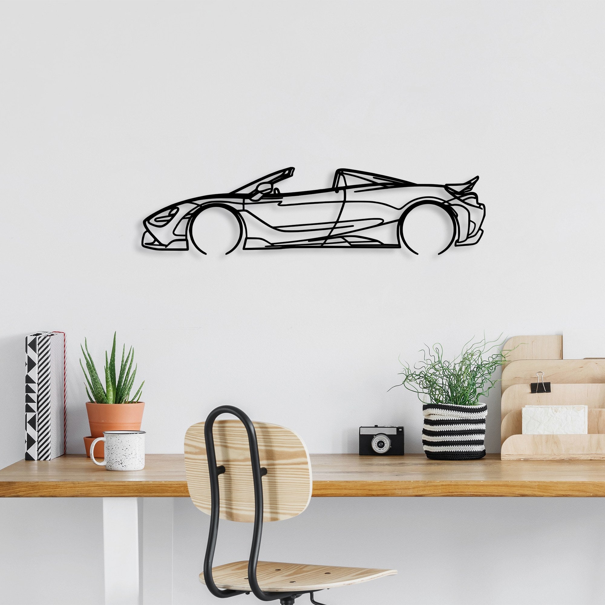 Decorative Metal Wall Accessory McLaren 720S Silhouette Black 891TNL2362 2