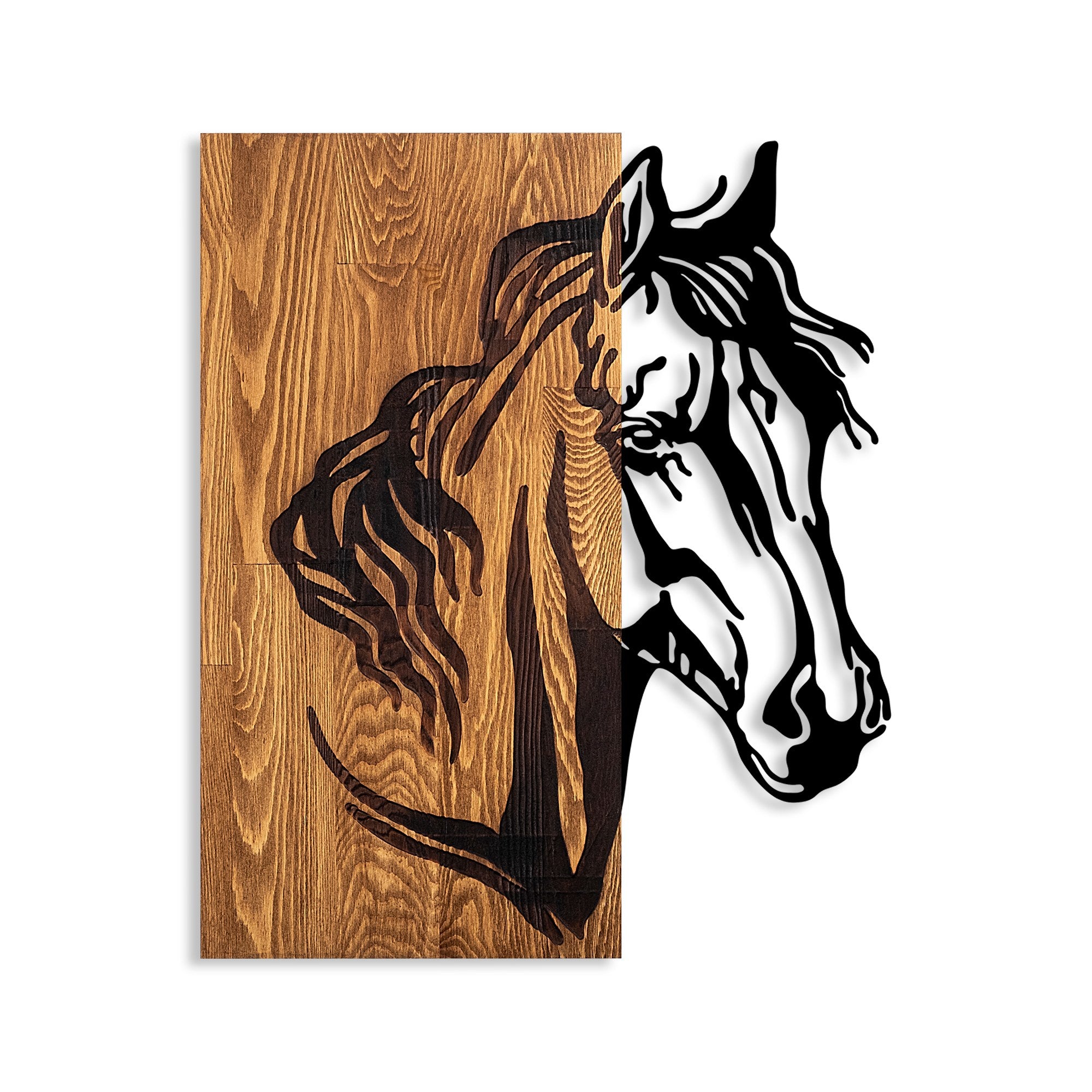 Decorative Wooden Wall Accessory Horse 1 Walnut
Black 891TNL2371 6