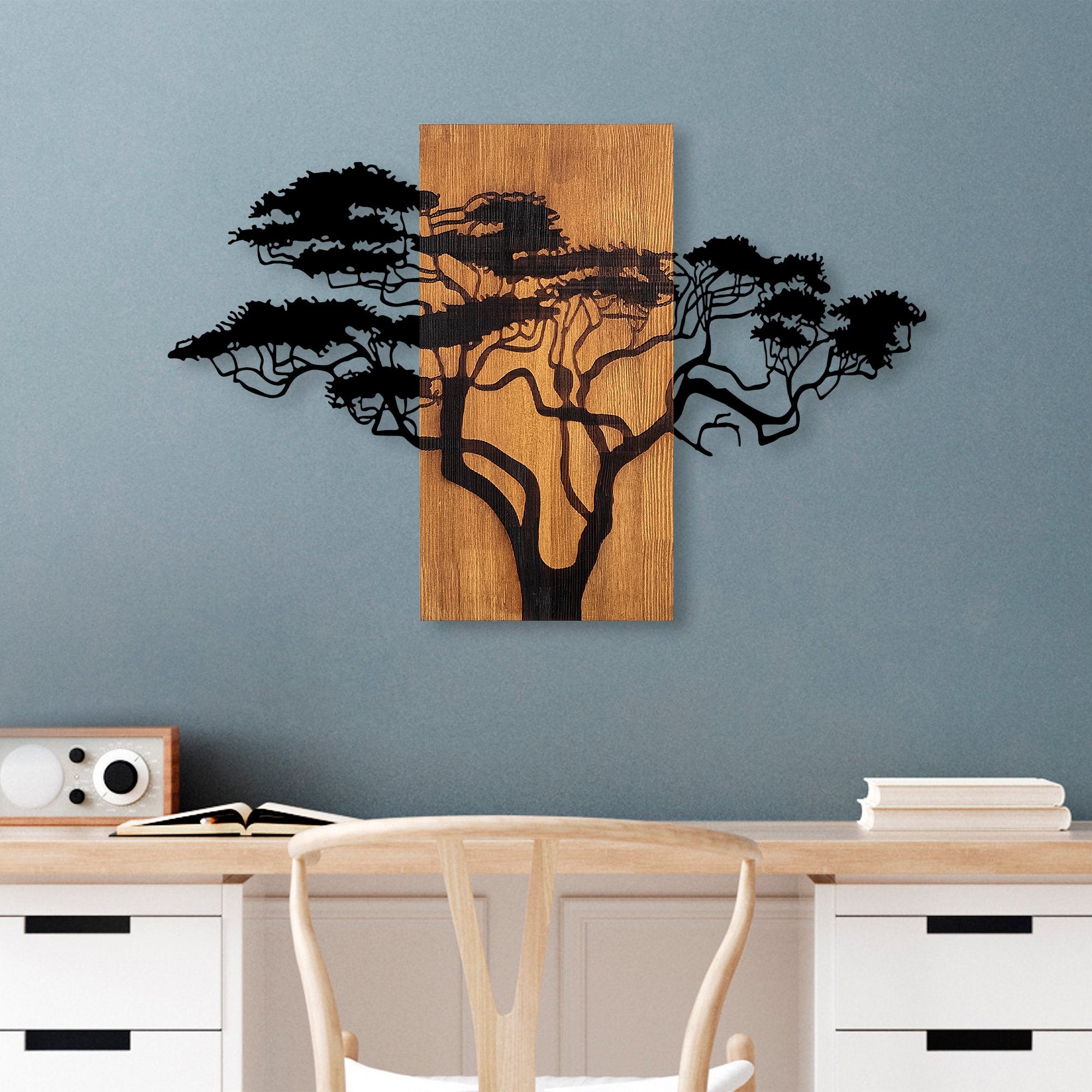 Decorative Wooden Wall Accessory Acacia Tree - 387 Walnut
Black 891TNL3152 1