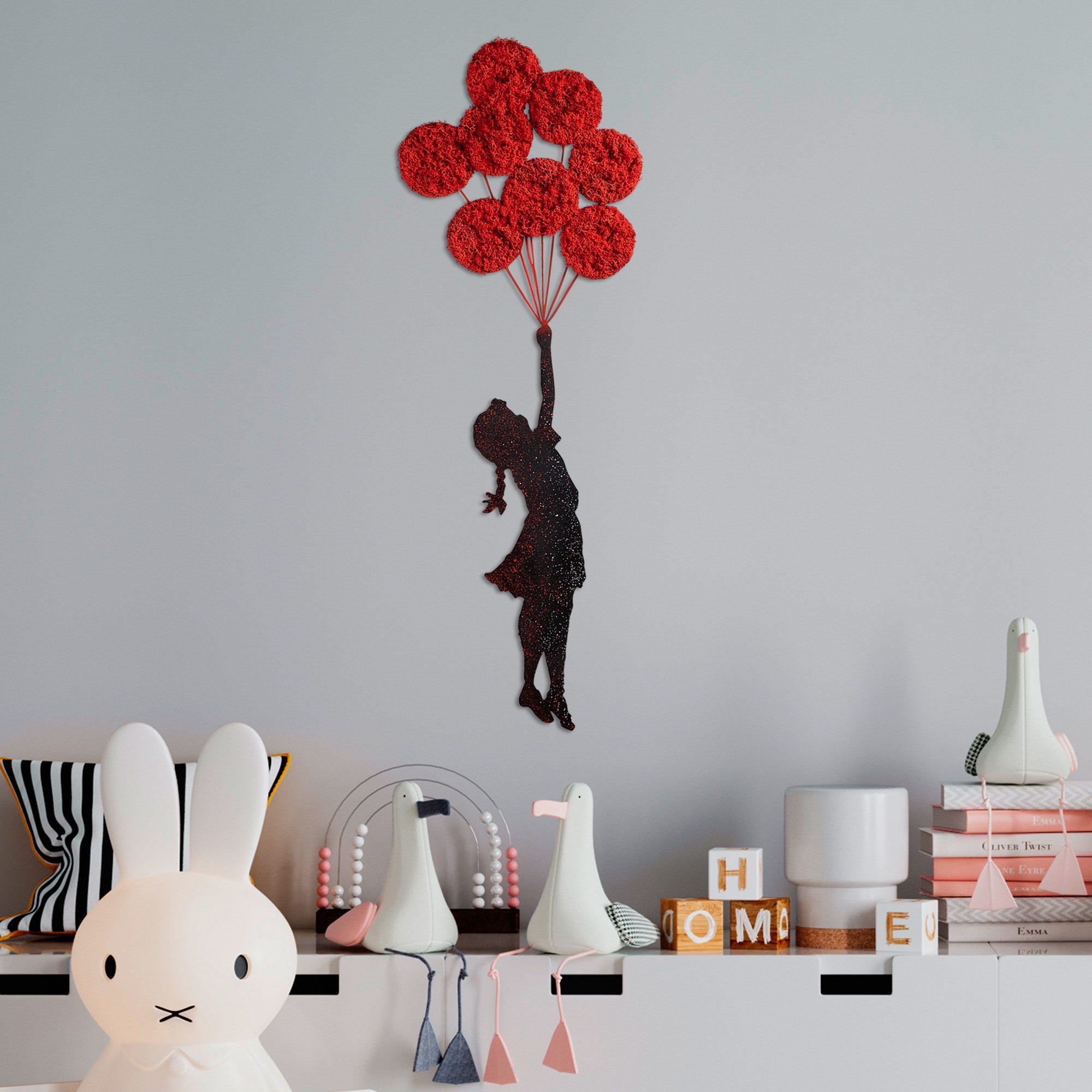 Decorative Metal Wall Accessory Banksy - 11-1 Red
Black 891TNL3271 2