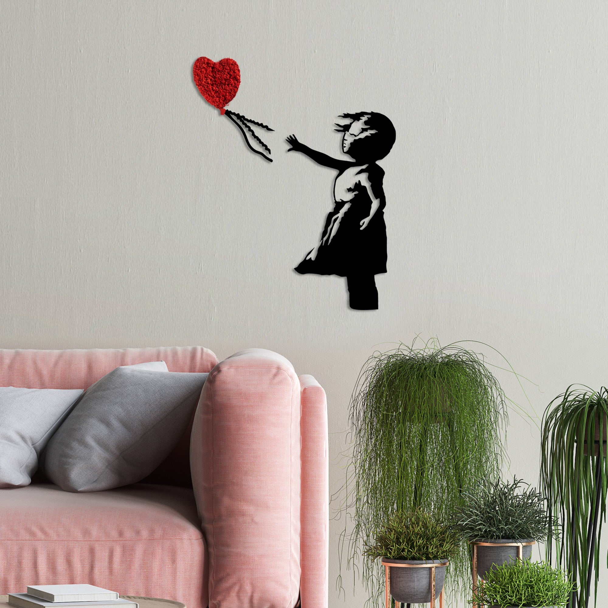 Decorative Metal Wall Accessory Banksy - 13-1 Red
Black 891TNL3272 1