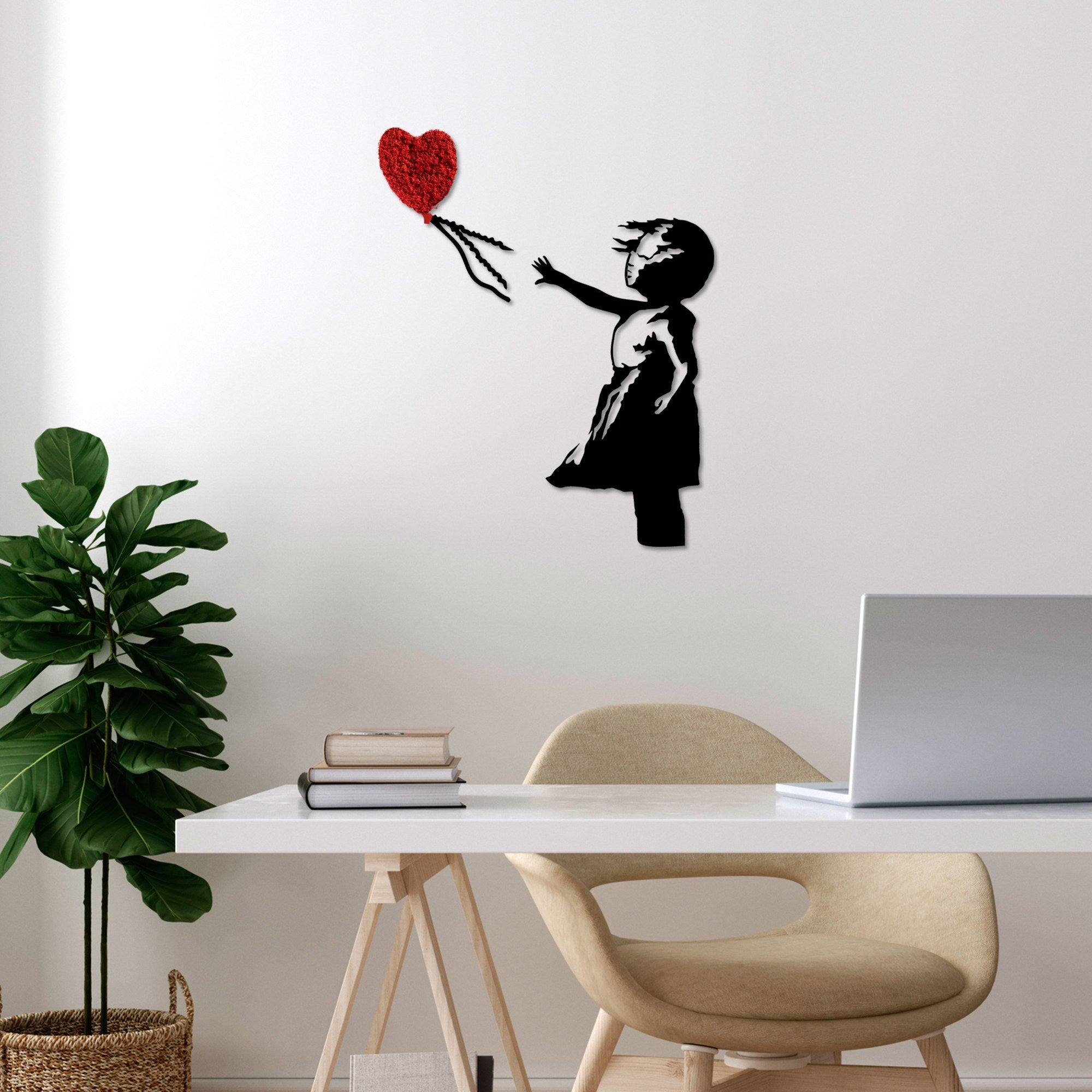 Decorative Metal Wall Accessory Banksy - 13-1 Red
Black 891TNL3272 3