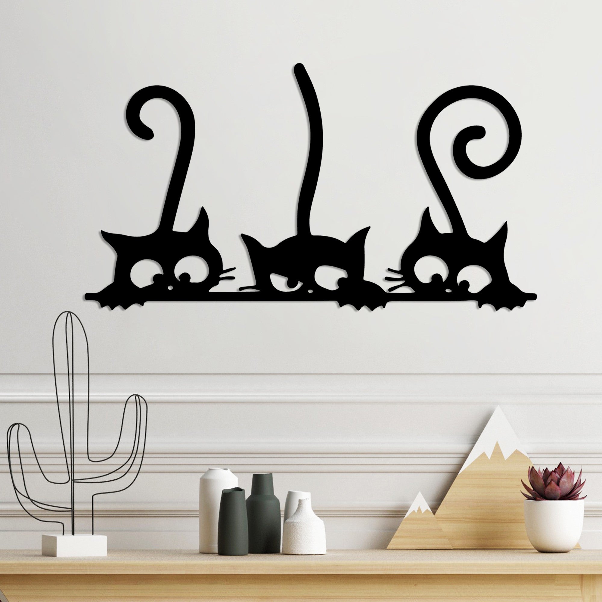 Decorative Metal Wall Accessory Cat 5 Black 891TNL3526 2