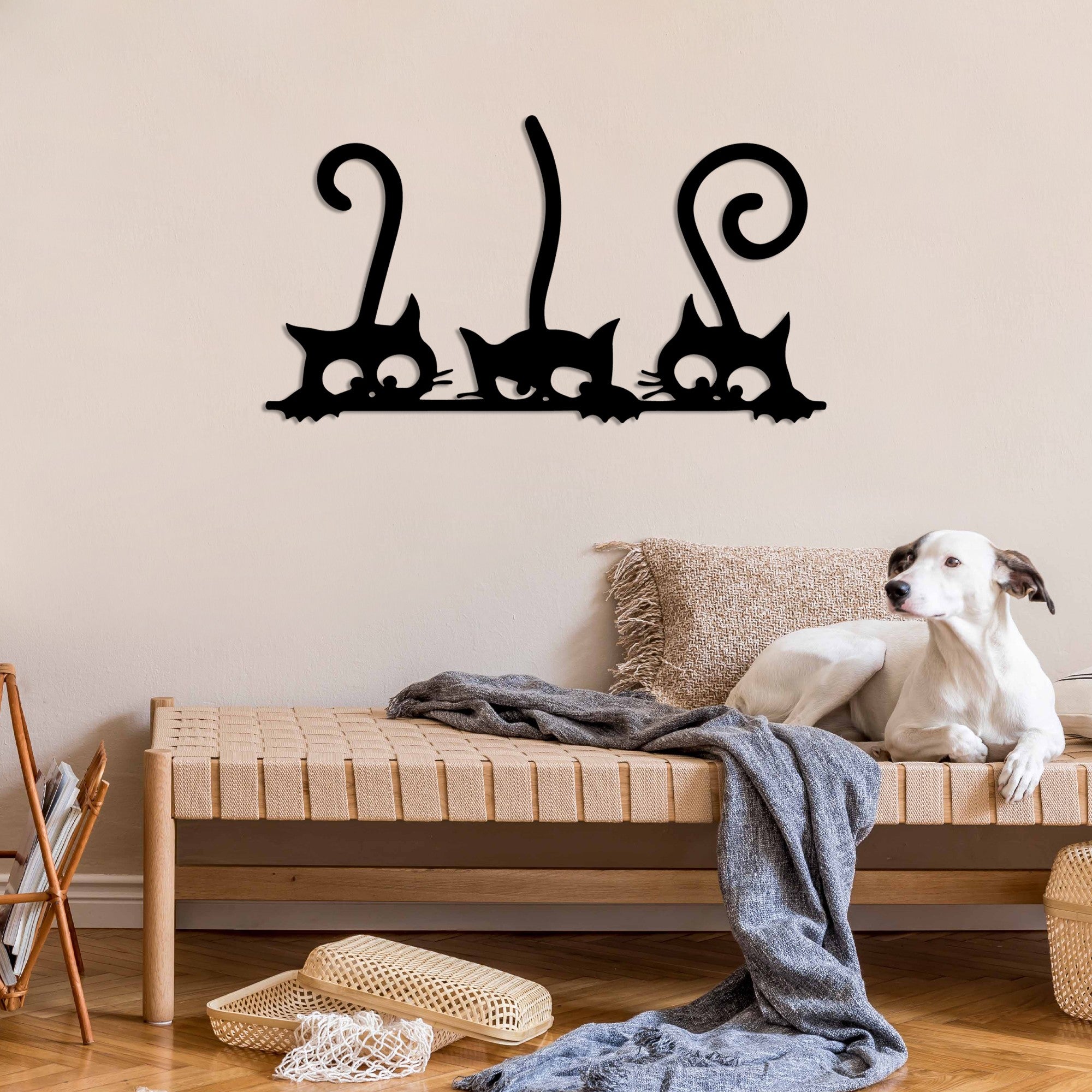 Decorative Metal Wall Accessory Cat 5 Black 891TNL3526 3