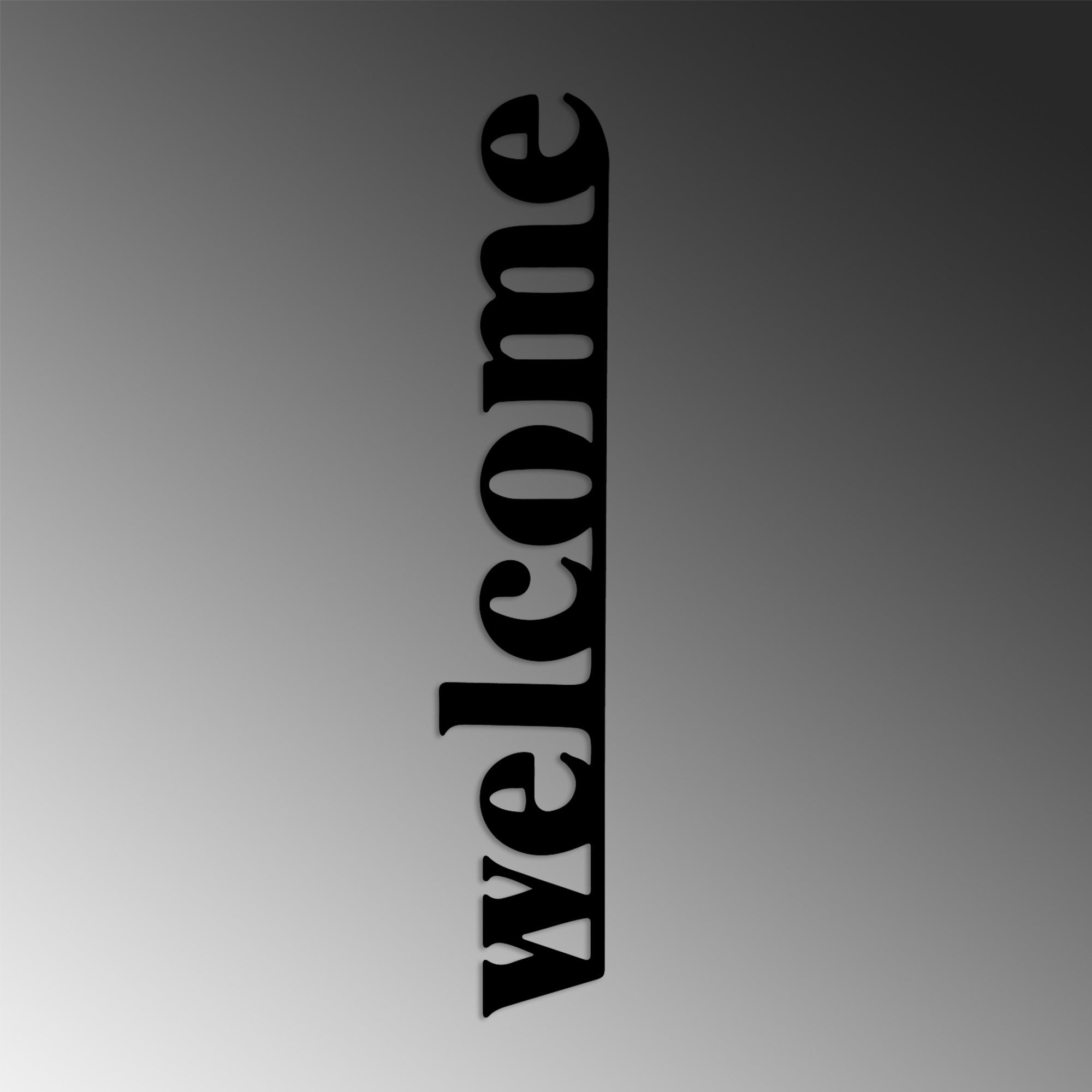 Decorative Metal Wall Accessory Welcome-5 Black 891TNL3598 5