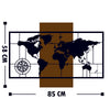 Decorative Wooden Wall Accessory World Map With Compass Walnut
Black 899SKL1330 3