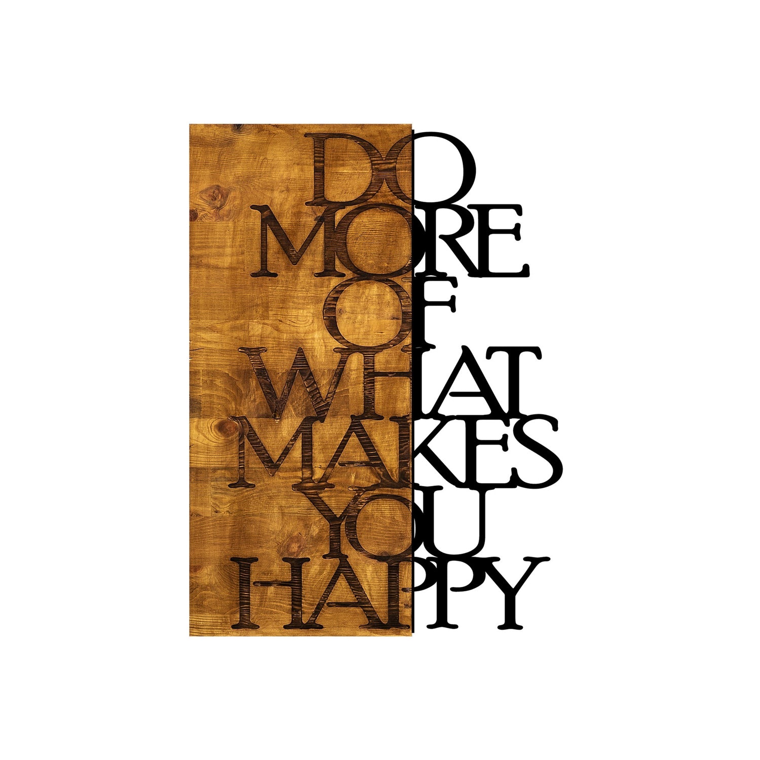 Decorative Wooden Wall Accessory Do More Of What Makes You Happy Walnut
Black 899SKL1334 2