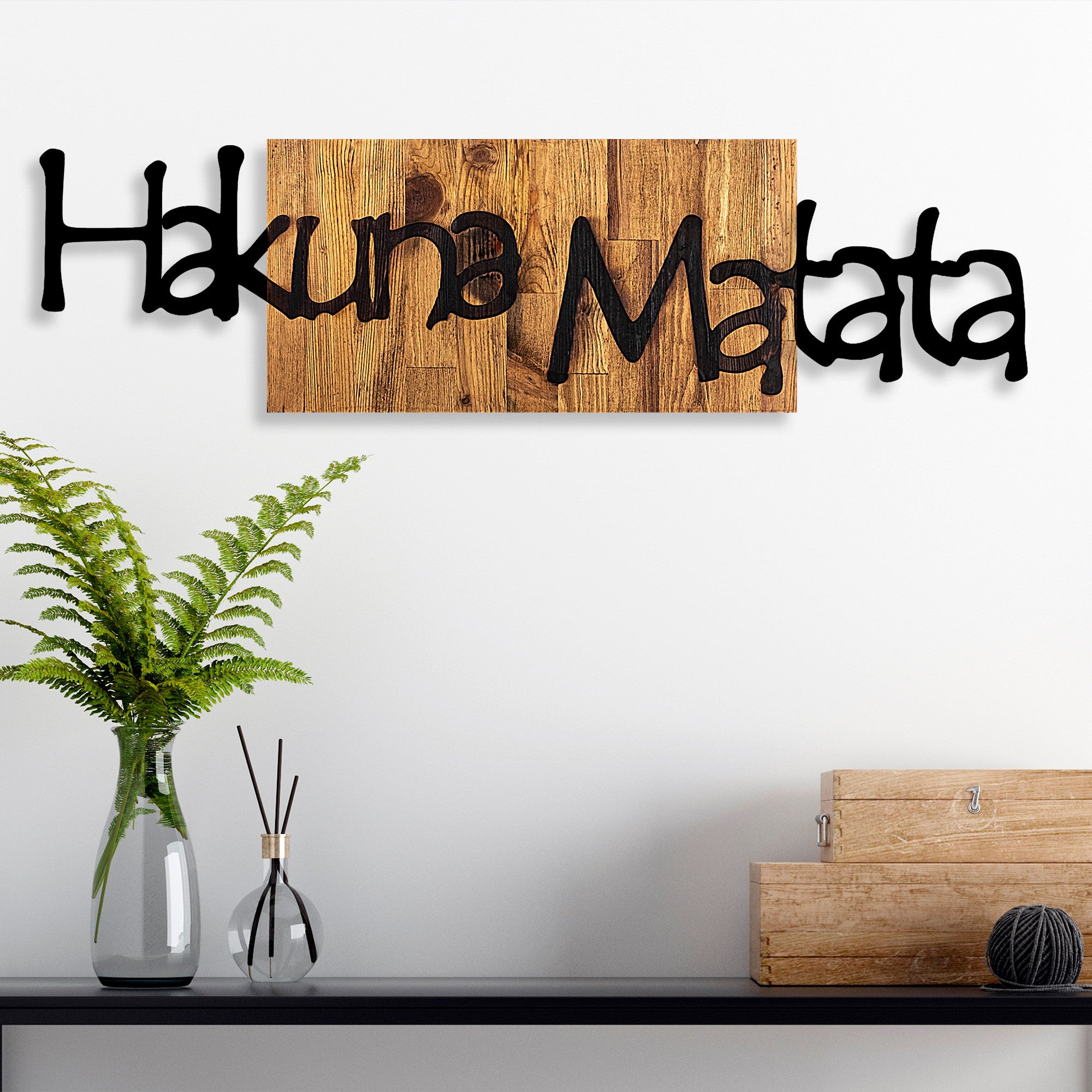 Decorative Wooden Wall Accessory Hakuna Matata 4 Black
Light Walnut 899SKL2202 1