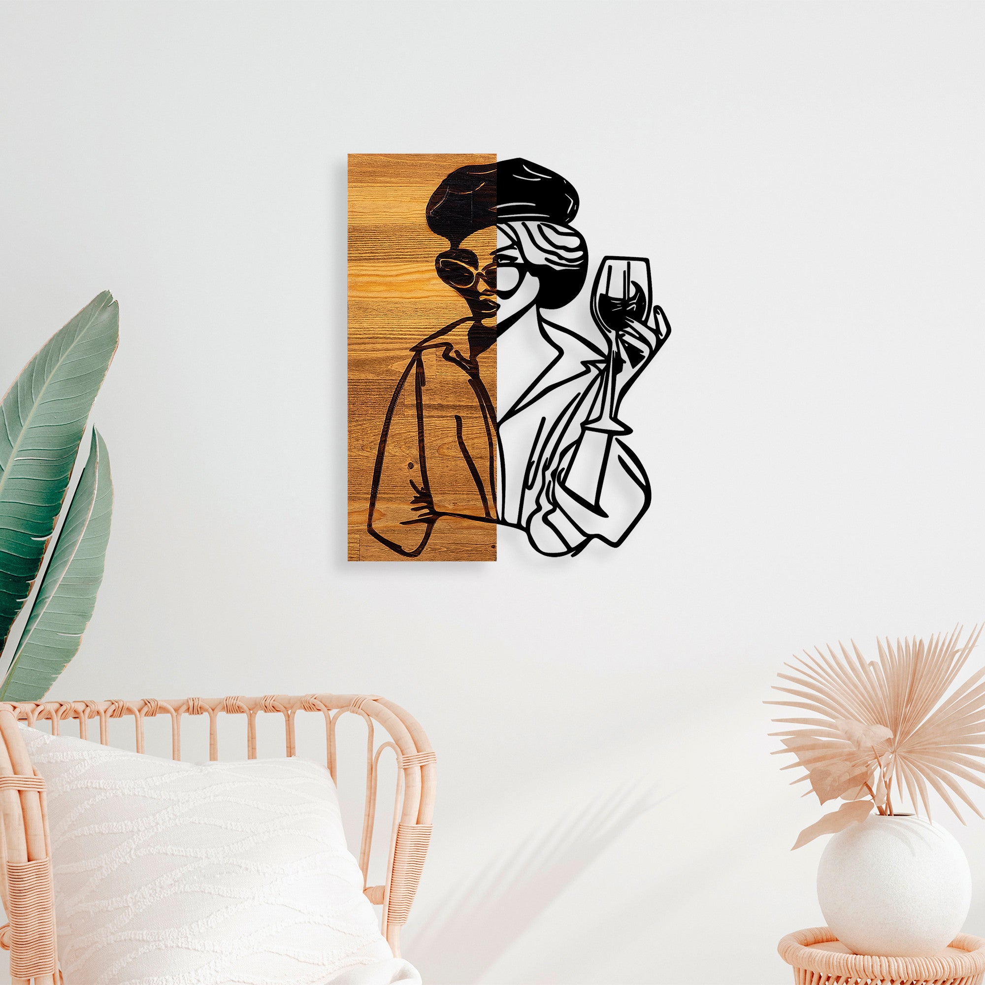 Decorative Wooden Wall Accessory Woman 2 Black
Light Walnut 899SKL2206 2