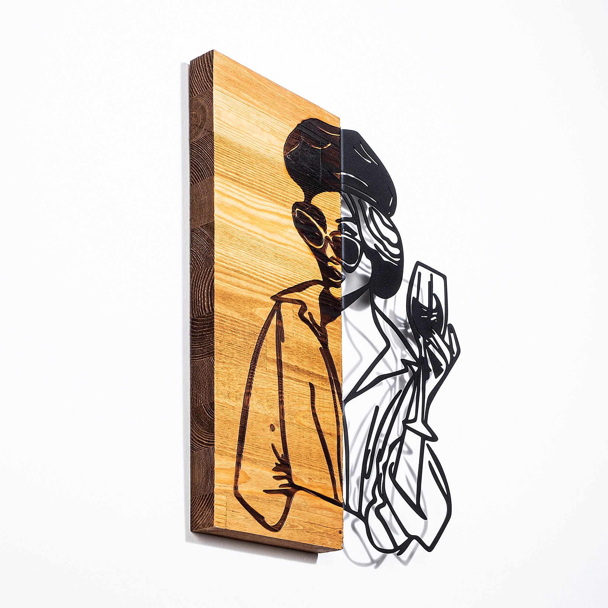 Decorative Wooden Wall Accessory Woman 2 Black
Light Walnut 899SKL2206 3