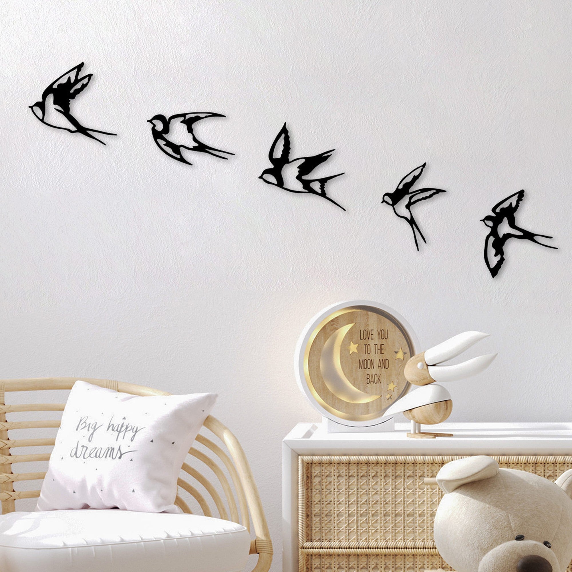 Decorative Metal Wall Accessory Swallows - 303 Black 899SKL2369 1