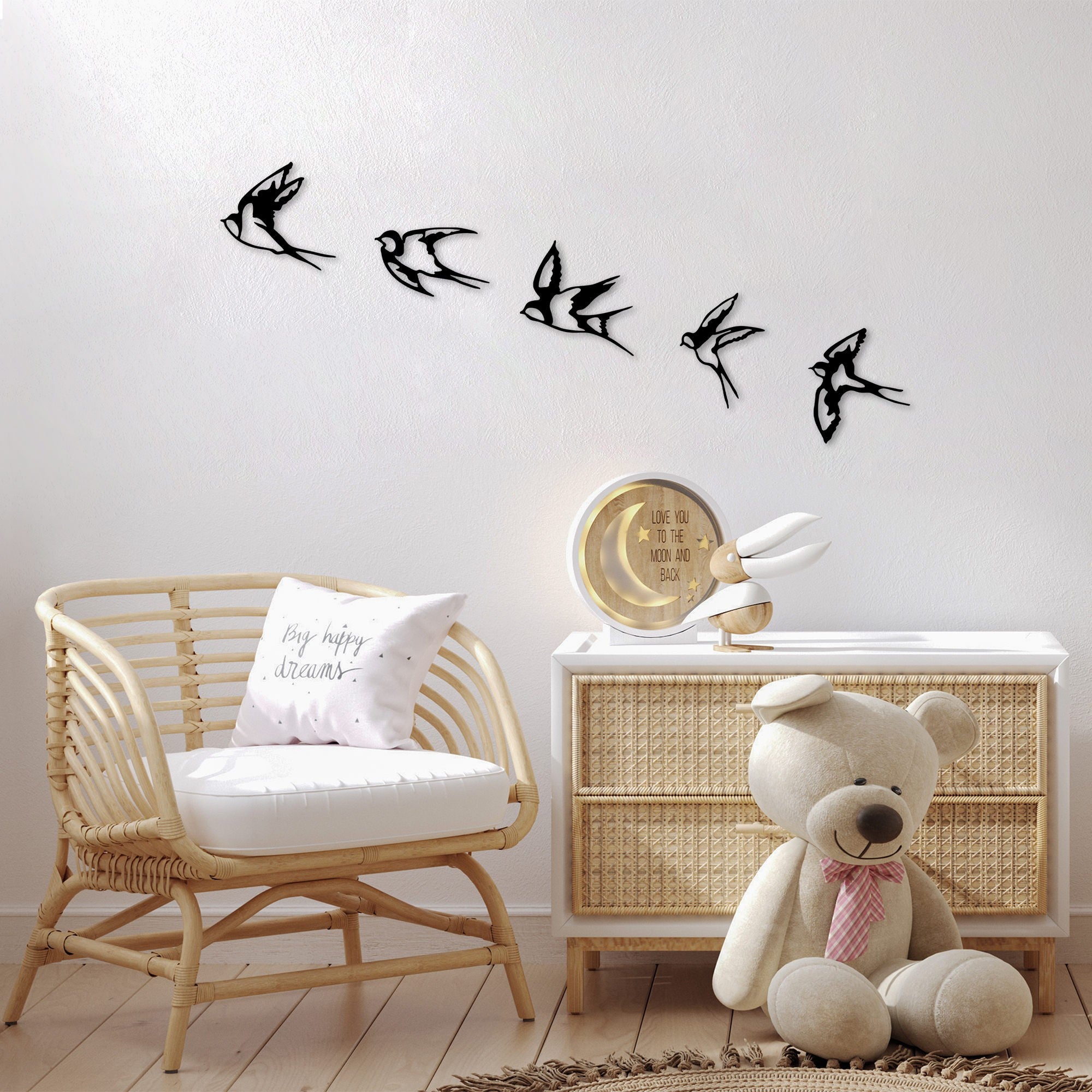 Decorative Metal Wall Accessory Swallows - 303 Black 899SKL2369 2