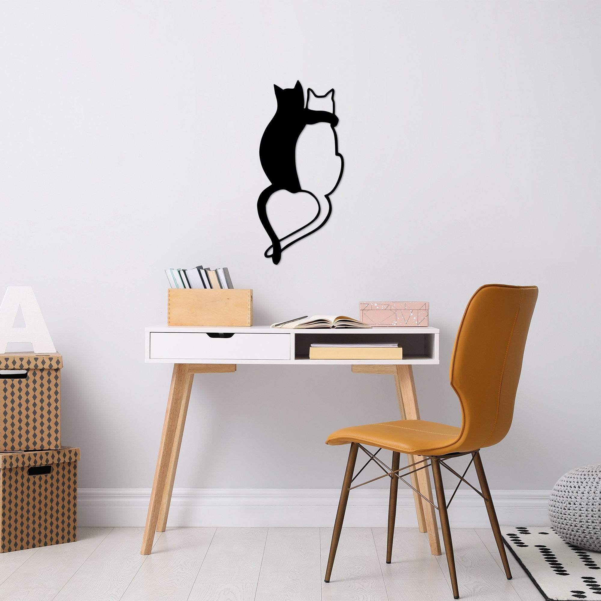 Decorative Metal Wall Accessory Love Cats - 478 Black 899SKL2513 3