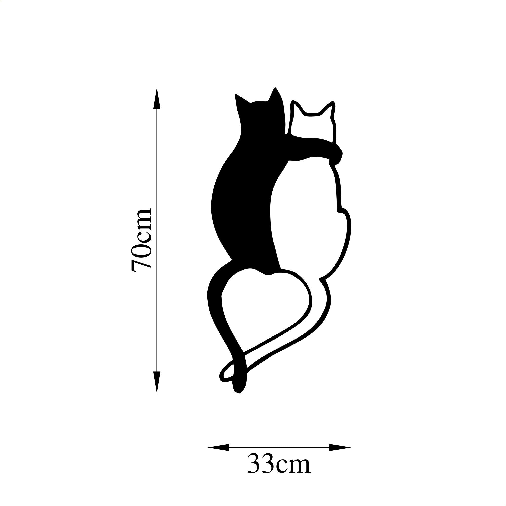 Decorative Metal Wall Accessory Love Cats - 478 Black 899SKL2513 6