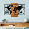 Decorative Wooden Wall Accessory World Map 3-M Walnut
Black 899SKL2626 1