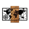 Decorative Wooden Wall Accessory World Map 3-M Walnut
Black 899SKL2626 5