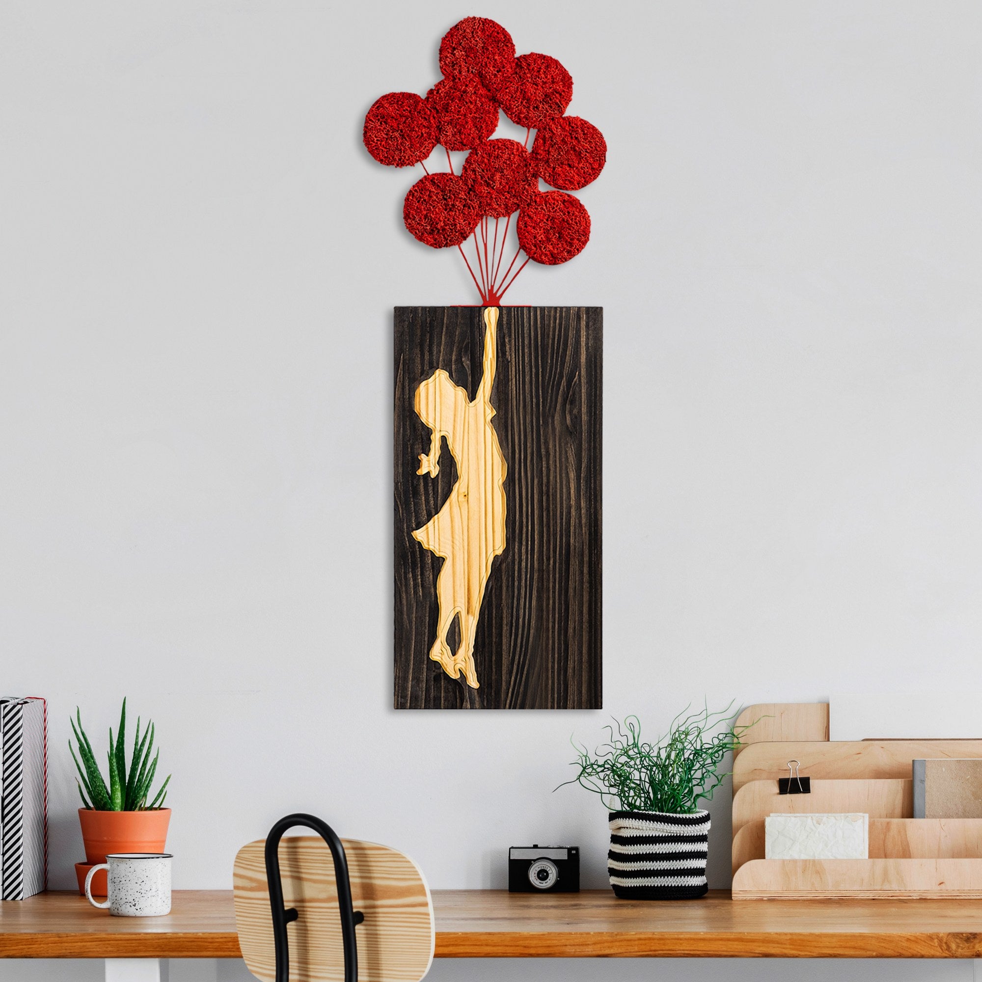 Decorative Wooden Wall Accessory Banksy - 17-1 Walnut
Brown
Red 899SKL2664 1