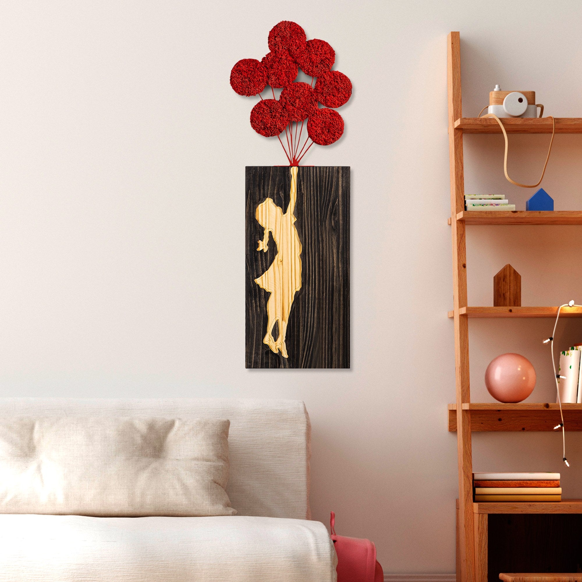 Decorative Wooden Wall Accessory Banksy - 17-1 Walnut
Brown
Red 899SKL2664 2