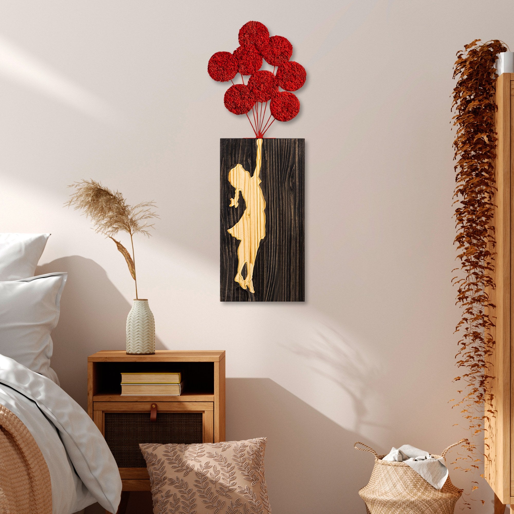 Decorative Wooden Wall Accessory Banksy - 17-1 Walnut
Brown
Red 899SKL2664 3