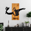 Decorative Wooden Wall Accessory Banksy - Flower Thrower Walnut
Black 899SKL2692 1