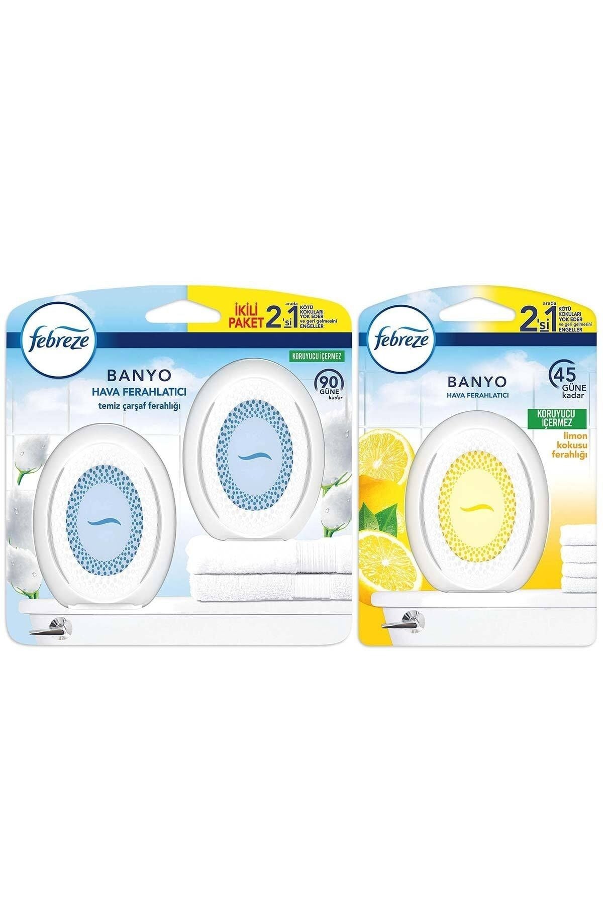 Febreze Air Freshener Bathroom Room Scent 2-Pack Clean Sheets Freshness Lemon Scent 2