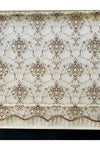 Yağmur Zebra Flower Pattern Brown Double Mechanism Beaded Tulle and Roller Blind 3