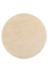 Sarar Round Plain Color Light Beige Plush Non-Slip Gel Base Rug 1