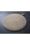 Sarar Round Plain Color Light Beige Plush Non-Slip Gel Base Rug 3