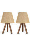 Art&Gift North Home Wooden Leg Lamp with Fabric Shade 2-Pack 1