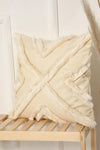 Aisha's Design Fringed Front Design Cushion Cover, Cream, K-127 6