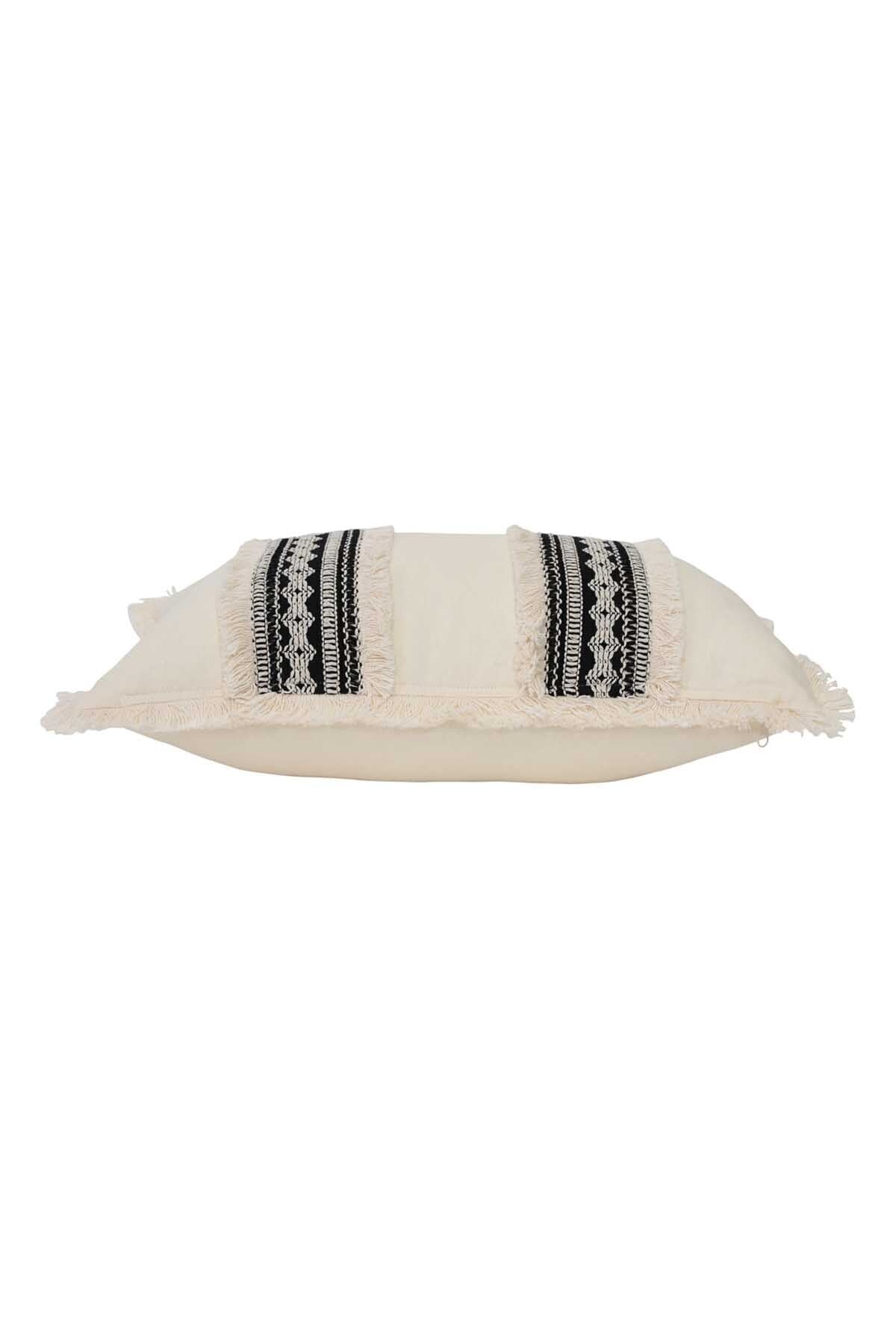 Aisha's Design Fringed Lace Trim Cushion Cover, Cream, K-169 3