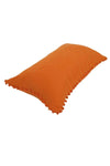 Aisha's Design Pompom Edged Plain Rectangular Pillow Cover, Orange, K-110 4