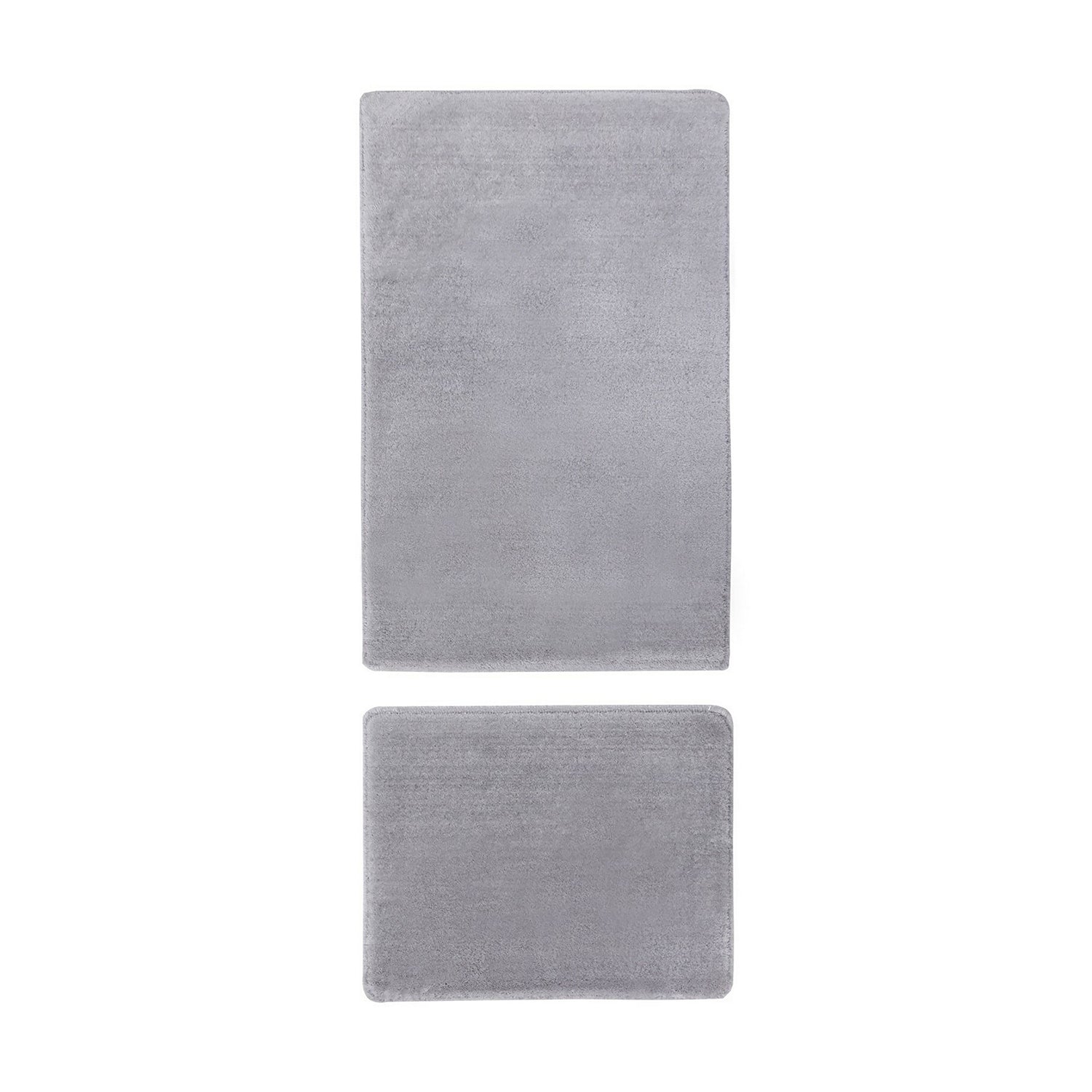 Bathmat Set (2 Pieces) Bphmfpufy-2 Dik - Light Grey Light Grey 916HFT1204 2