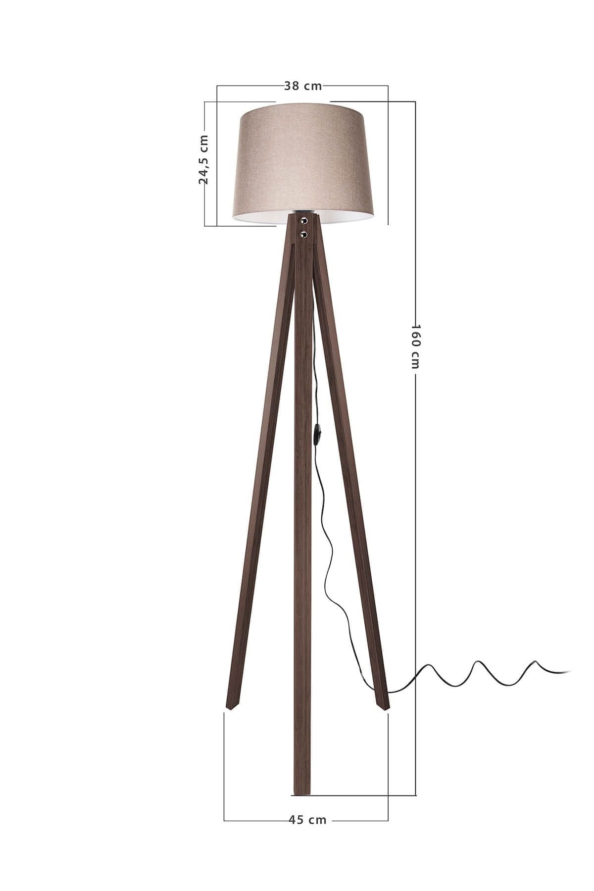 Modelight Deko Floor Lamp Walnut Leg / Sand Beige Shade 4