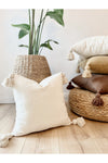 Hestia Home Cushion Cover Pillow Cover With Tassels Linen Cream 40x40 Cm 2