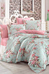 Eponj Home Double Size Easy Iron Duvet Cover Set Alanur Mint-Pink 1