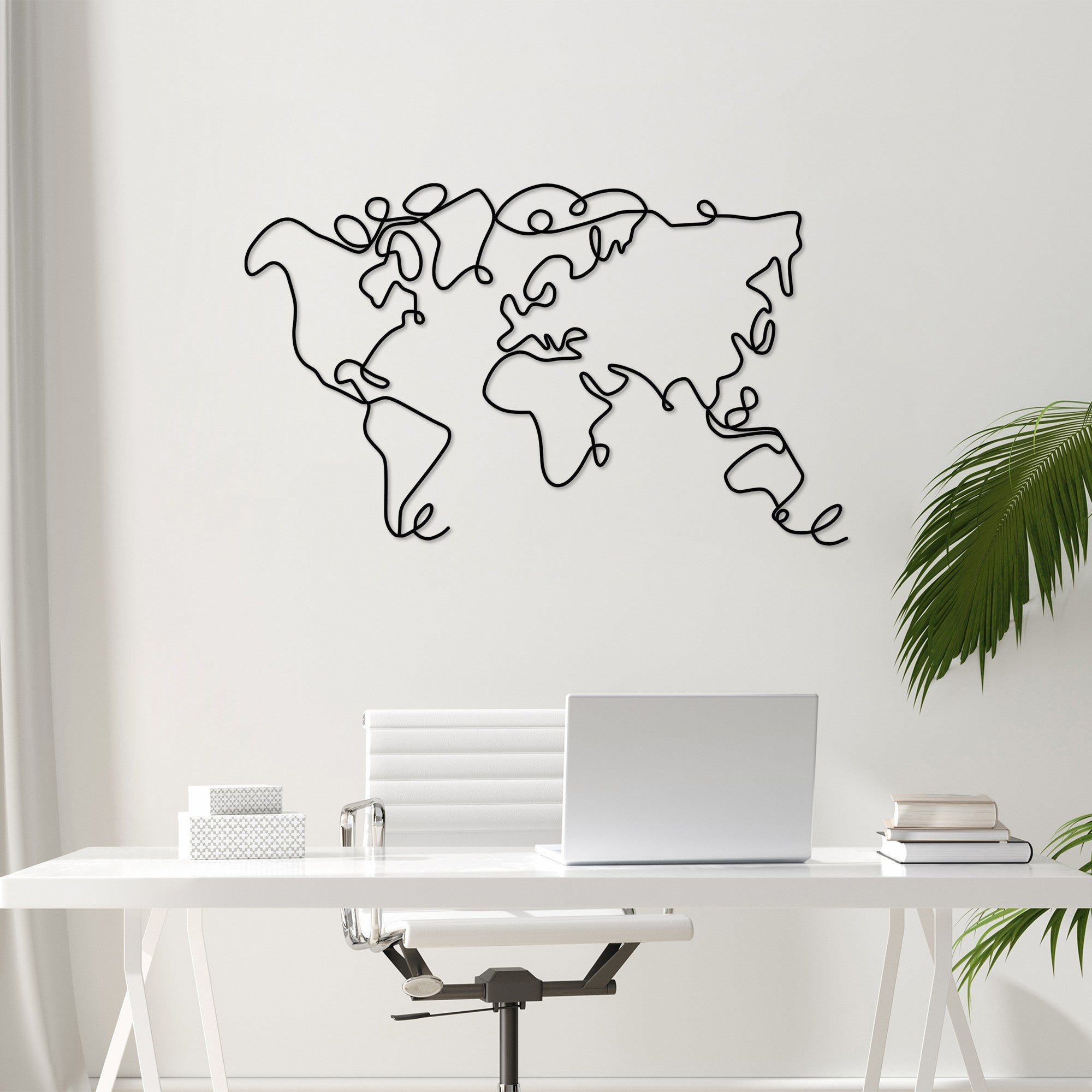 Decorative Metal Wall Accessory World Map Black 930DYU1159 3