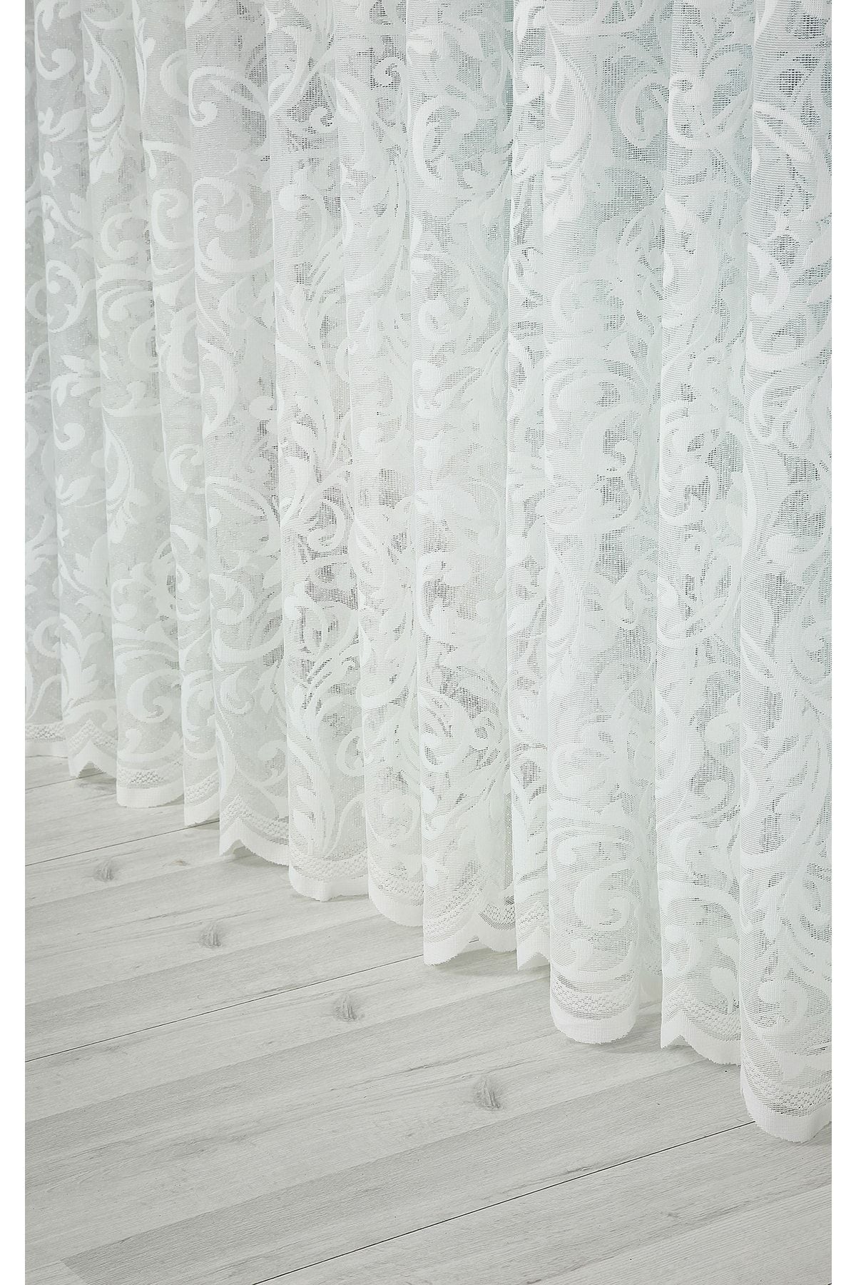 AT Altun Tekstil Iron-Free Knitted Jacquard Ivy Patterned Sheer Curtain 1/2.5 Medium Pleat 3