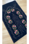 AYHANHOME Black*Red Bridal Cross-Stitch Embroidery 100% Cotton Linen Prayer Rug 1