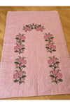 AYHANHOME Powder*Pink Bridal Embroidered Cotton Linen Prayer Rug 2