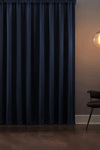 ÖZENEV Blackout Lightproof Curtain V-13 Navy Blue Pleatless Extra Cord Blackout Curtain 1