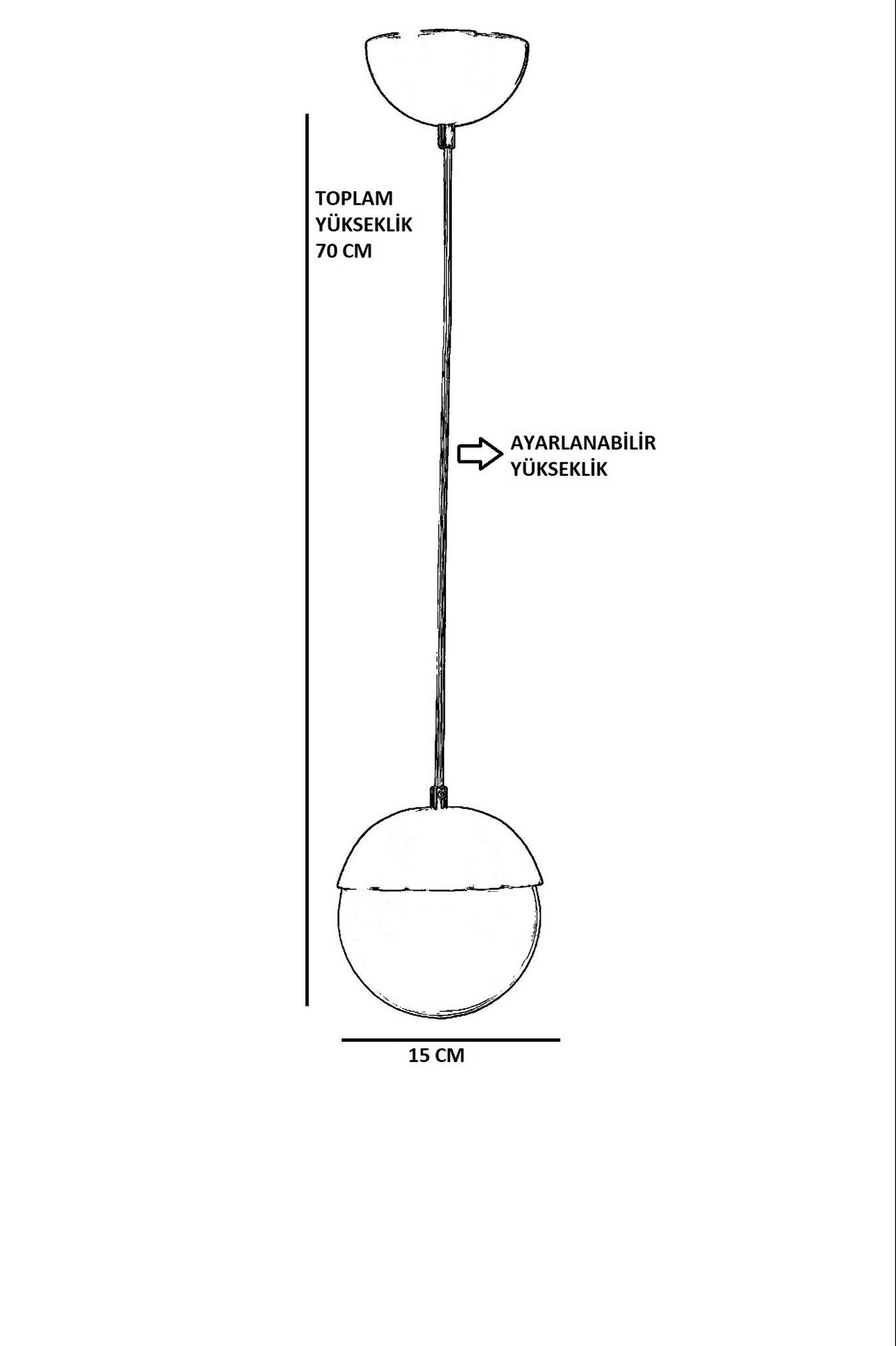 Chandelier Küre Tekli Eskitme Bal Camlı Sarkıt Gold 941RTN1213 3