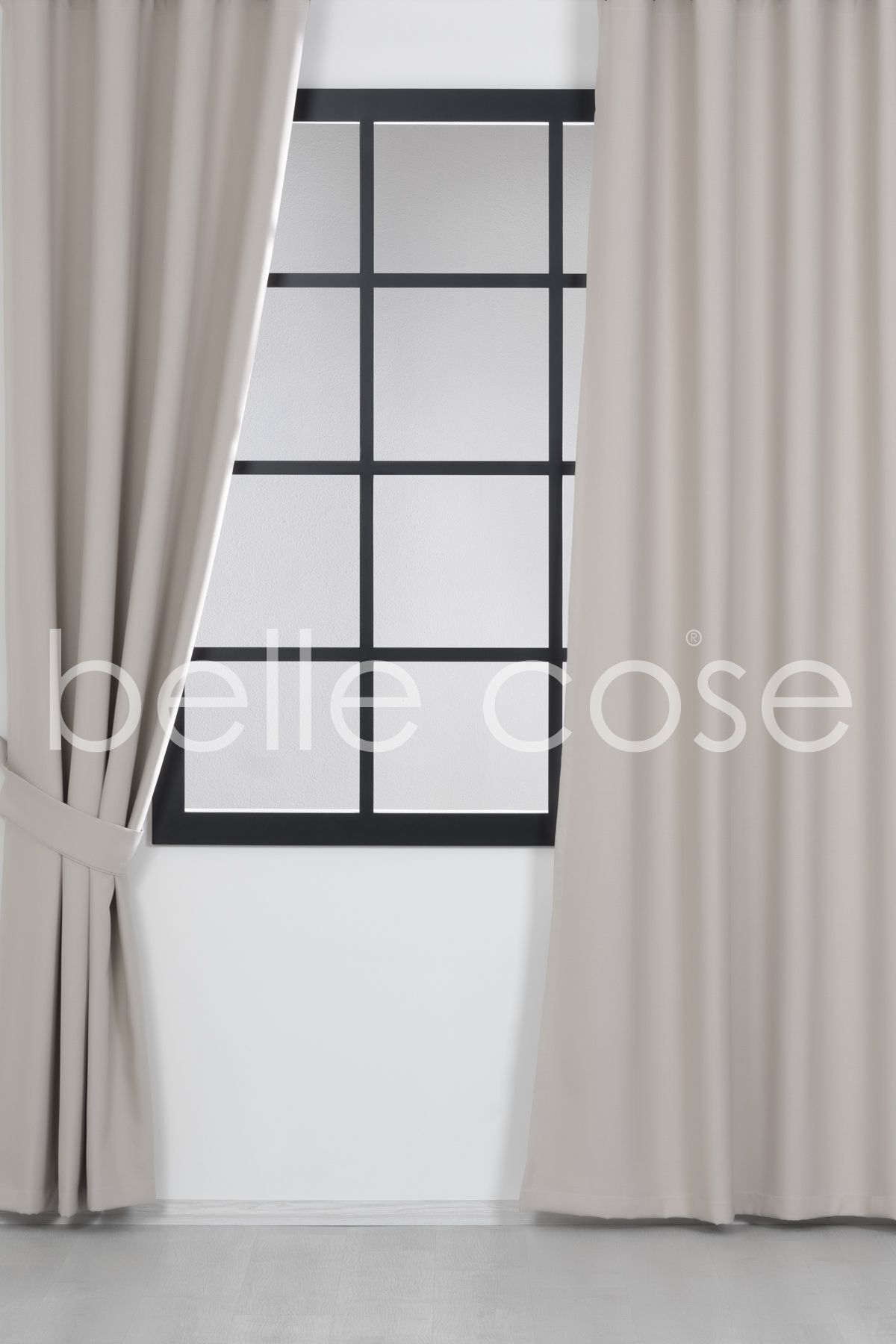 Belle Cose Linen Look Blackout Thermal Cream Curtain Single Panel 2