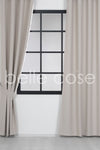 Belle Cose Linen Look Blackout Thermal Cream Curtain Single Panel 2