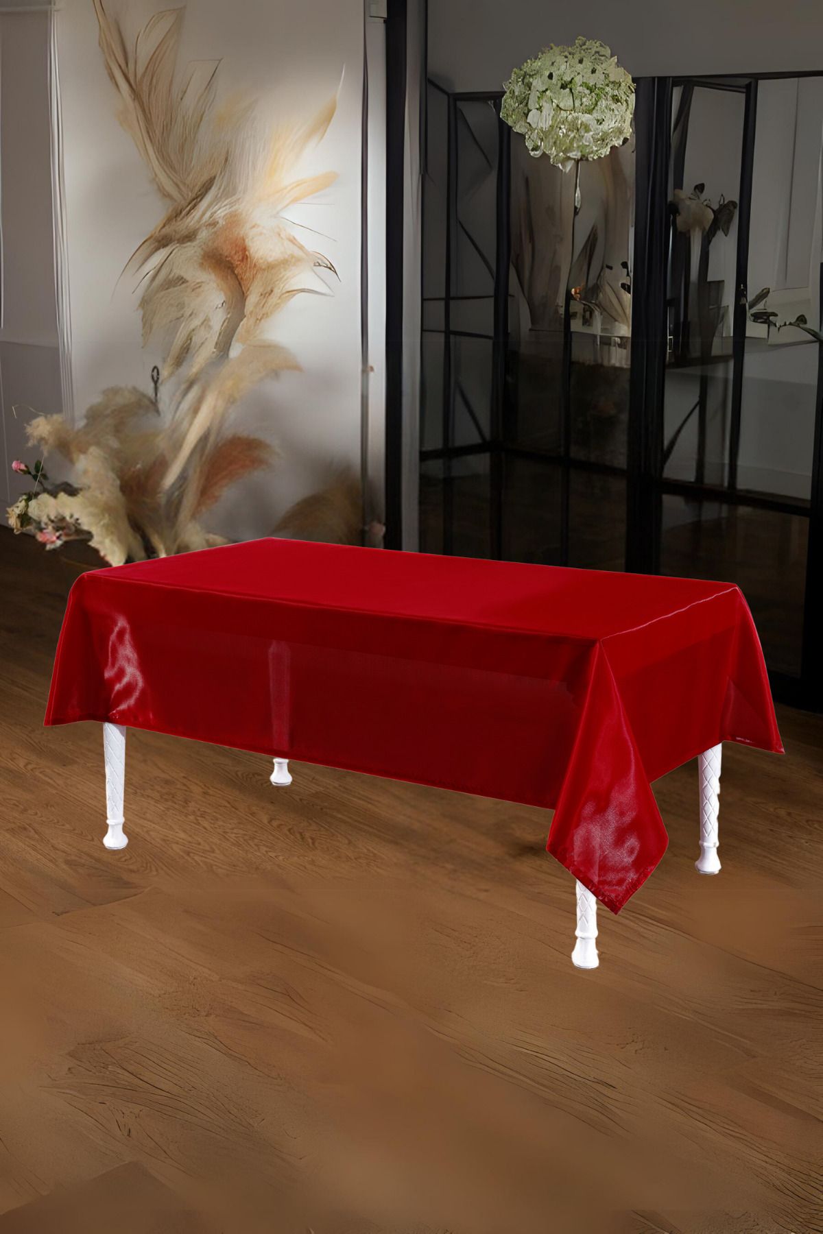 Finezza Crystal Monoray Fabric Red Tablecloth Rectangle 140x200 Cm - 766 1