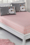 Eponj Home Pes Elastic Fitted Sheet Set Single Rabbit A. Brown-Grey-Pink 1