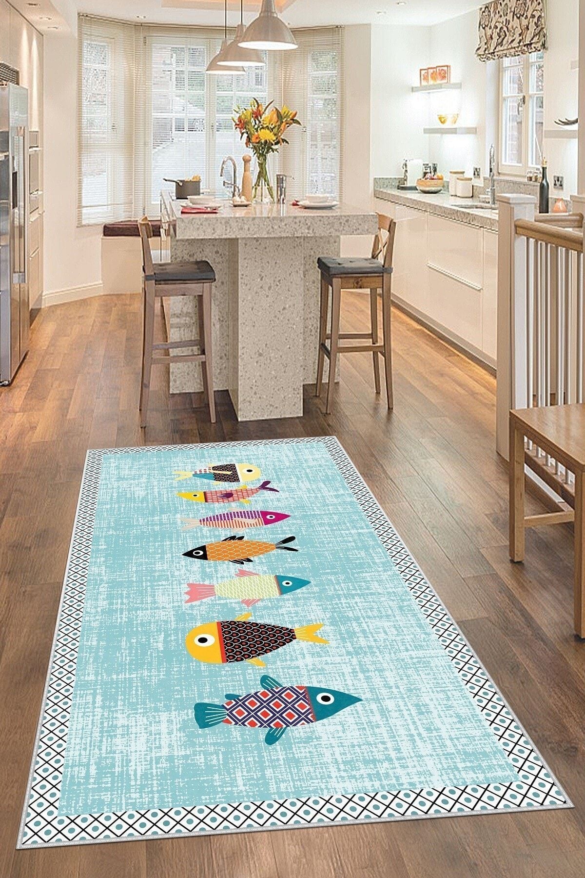 Confidence Home Digital Print Washable Non-Slip Kitchen Rug 1