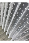 Bebekcaddesi Star Patterned Kids Room Sheer Curtain (1x2 Pleat) Ecru Color 6